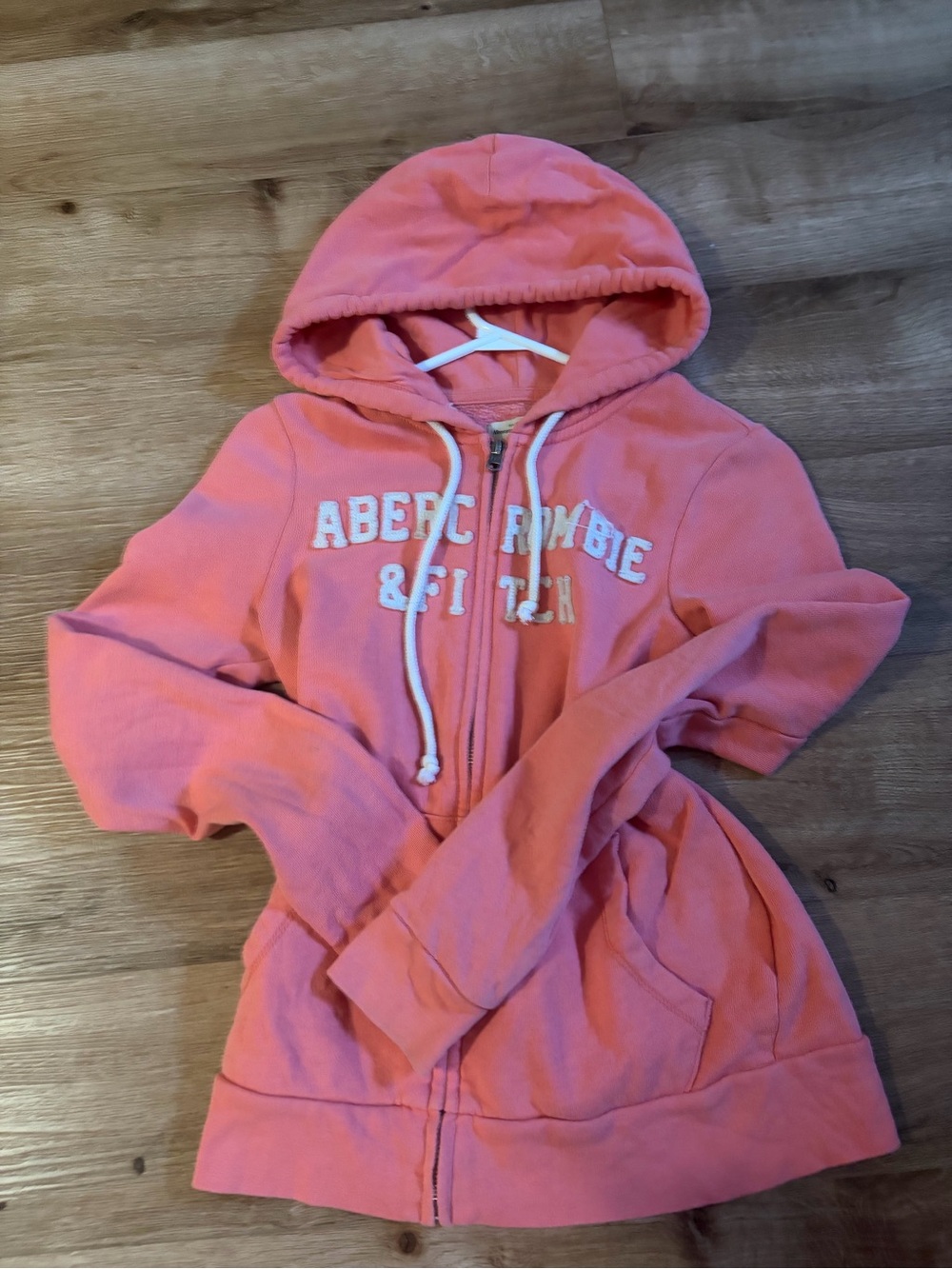 2000’s Abercrombie & Fitch Coral Pink Zip Hoodie Jacket